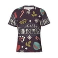 thumbnail image 4 of Qekee Merry Christmas Classic Fit T-Shirt Men's Shirt Men's Tight Short Sleeves for Exercise, Running, Mountaineering - Merry Christmas, 4 of 9