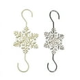 thumbnail image 3 of 10PCS Silver Snowflake S-shaped Hooks - Metal Christmas Tree Hangers with Crystal Beaded Swirls for Small Ornaments, 3 of 7