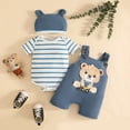 thumbnail image 2 of JUMEYU Baby Clothes Unisex Newborn Baby Boy Summer Clothes Button Short Sleeve Romper Bodysuit Shorts Set Infant Soft Waffle Outfit 0 3 6 9 12 18 24 Months (Sky Blue,3-6 Months), 2 of 4
