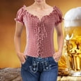 thumbnail image 2 of Women's Oktoberfest Plaid Button Up Shirt Featuring Waist Design for Casual and Wear, 2 of 2