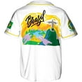 thumbnail image 3 of Mostprints Personalized Brazil Baseball Jersey Shirt 3D Brasil Brazilian Flag Bandera Bandeira Jersey Soccer for Men Women (453) (2XL), 3 of 3