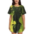 thumbnail image 1 of Fotbe Screaming Horror Art Conjunto de Pijama Estampado para Mujer, 2 Piezas, Ropa de Dormir con Camiseta de Manga Corta y Shorts Suaves-Large, 1 of 6