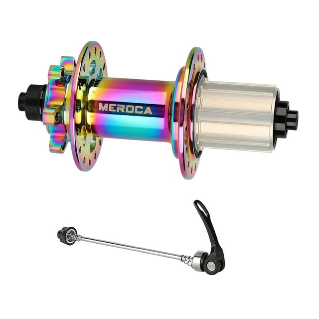 DYNWAVECA Rear Hub Bike Disc Hub Replacement Accessories Aluminum Alloy Repair Spare Parts 5 Pawls Disc Brake thru Axle 32 Hole colorful