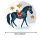 thumbnail image 3 of Juego de posavasos con diseño de caballo | Posavasos azules de poliéster resistentes al calor con tela absorbente antideslizante | Diseño de poni redondo de 8,9 cm | Protector de mesa para vasos de, 3 of 6