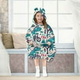 thumbnail image 7 of Dailycode Wearable Blanket Hoodie Oversized Sherpa Flannel Blankets with Pocket for 3-14 Year Old Cartoon Dinosaur with Bike, 7 of 7