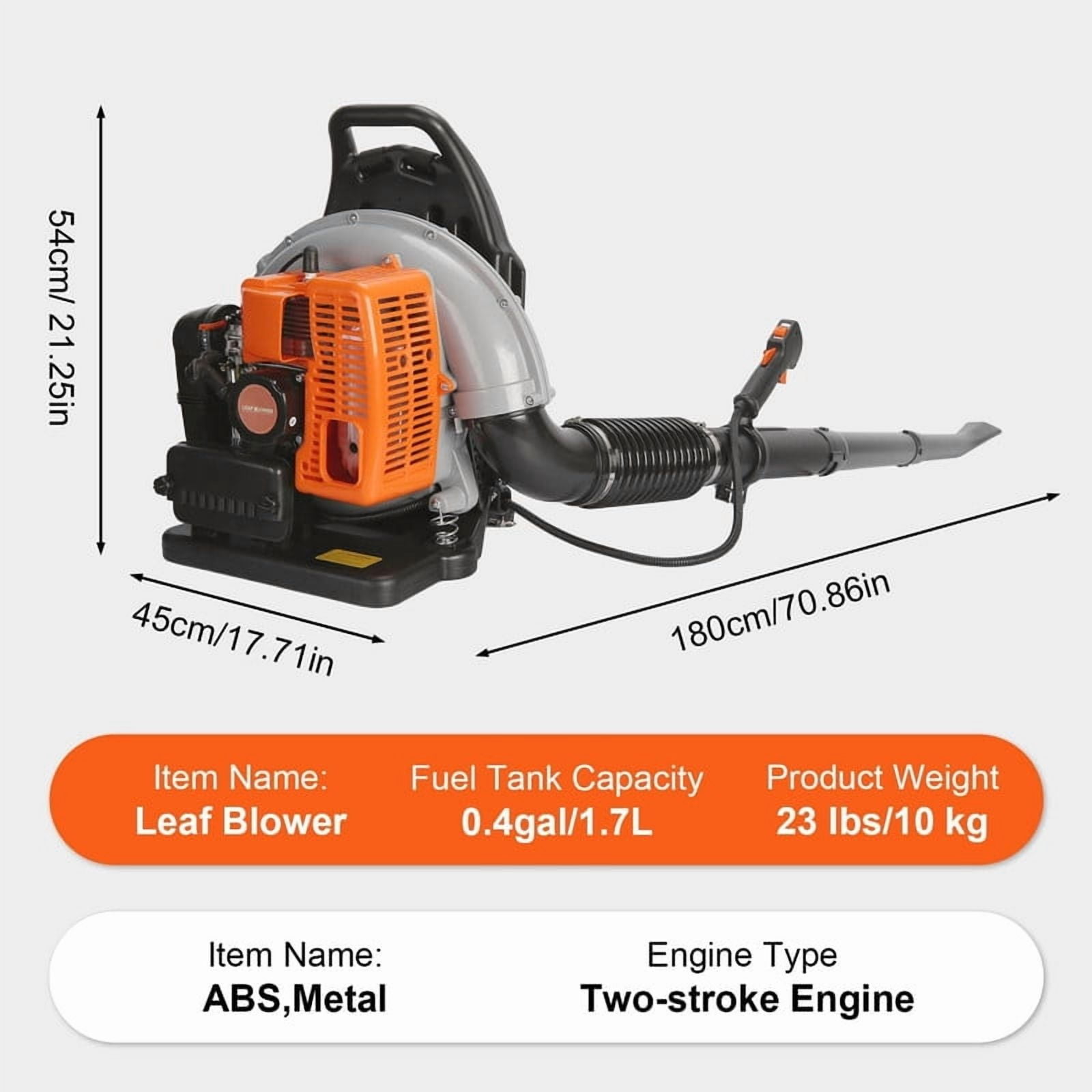 Backpack Leaf Blower Gas Powered - 63CC 665CFM 2 Cycle Backpack Gas Powered Leaf Blower, Grass Lawn Blower Air Cooling Gasoline Backpack Grass Blower, Backpack Snow Blower for Garden