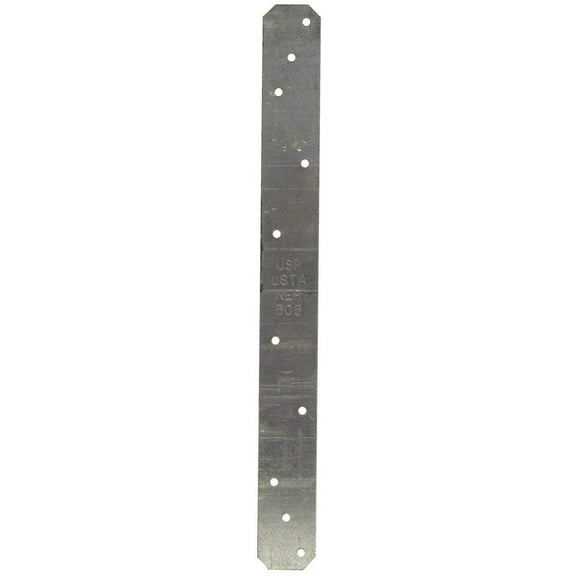 USP Lumber LSTA18 Light Capacity Strap Tie, 1-1/4 in, 1235 lb Uplift Douglas Fir, 20 ga Steel