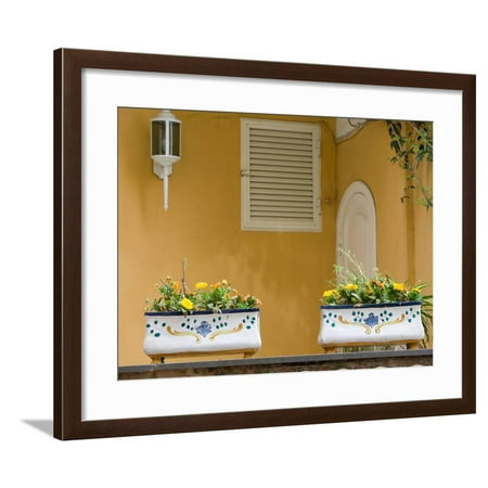 House Detail Spiaggia Grande Positano Amalfi Coast Campania Italy Framed Print Wall Art By Walter Bibikow