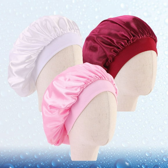 OULII 3Pack Satin Sleeping Hat For Children Comfortable Wear For Kids
