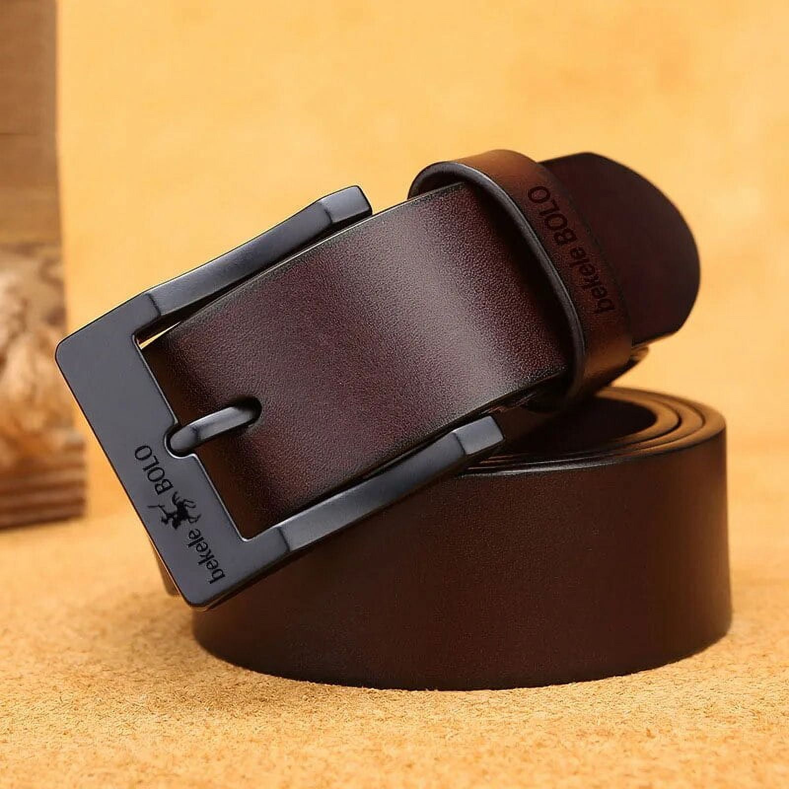 Cinturones De Cuero Para Hombre, Auténticos, Nuevos, Con Hebilla