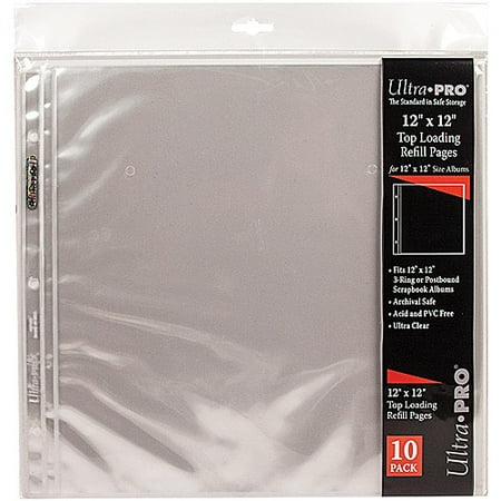 12" x 12" 3 Hole Refill Pages, 10pk