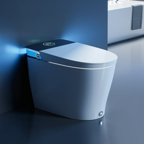 HOROW T38 Bidet Salle de Bain Intelligente avec Réservoir d'Eau Intégré, Siège Chauffant Réglable Lumière d'Ambiance 12 Pieds' Brut dans