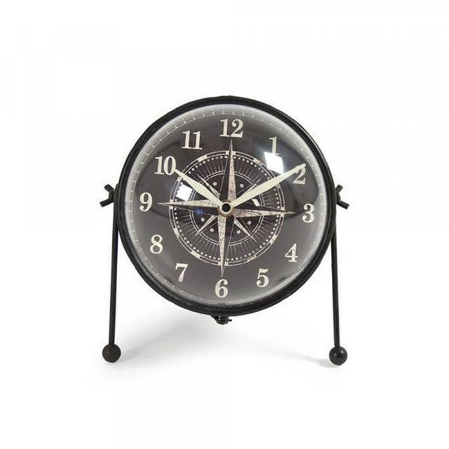 Zentique PC081 8 x 8 x 8 Po Horloge en Fer Rond&44; Noir et Blanc