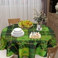 thumbnail image 5 of St Patrick''s Day Tablecloth Round 60 Inch Irish Shamrock Clover Green Patchwork Table Cloth Circle Saint Patricks Day Table Cover Tabletop for Home Decor Dining Room Kitchen Party Picnic, 5 of 6