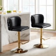 thumbnail image 3 of Sedona House Adjusatble 360° Swivel Barstools Set of 2, Modern PU Upholstered Bar Stools with the whole Back Tufted, for Home Pub, Kitchen Island, Black, 3 of 11