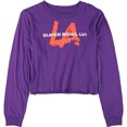 thumbnail image 4 of G-III Sports Womens Super Bowl LVI Crop Graphic Camiseta púrpura S, 4 of 5