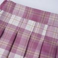 thumbnail image 2 of Jizyo Girls Pleated Plaid Mini Skirt Uniform A Line Skirt Tennis Skater Skort Elastic Waist Tartan Pink 140/M, 2 of 7