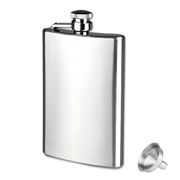 BPPEG 10Oz Stainless Steel Hip Flask Large Leakproof Pocket Liquor Bottle with Funnel Durable Silver Whiskey Vodka Rum Container for Men Women Travel Outdoor Camping Barware Gift