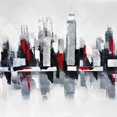 thumbnail image 3 of Paysage Urbain Gris et Rouge - Toile 36"x36 Pouces - Impression à la Demande, 3 of 5