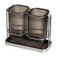 thumbnail image 6 of Cutlery Storage Organizer, Cooking Utensil Crock with Drain Tray, 2 Cups, Practical Utensil Pot for Countertop Home Restaurante Silverware Fork Gray, 6 of 9