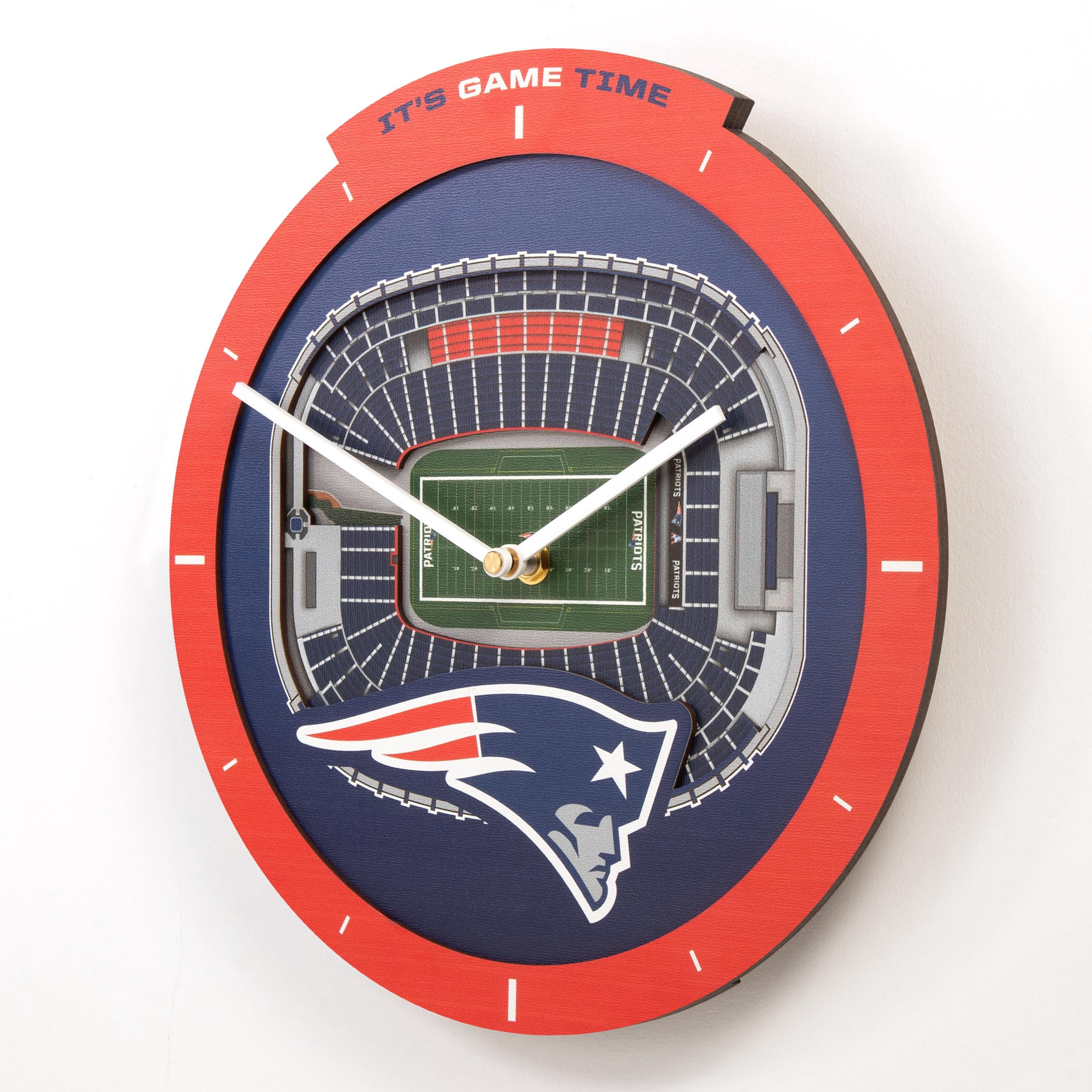 YouTheFan NFL New England Patriots Stadiumview 3D Wall Clock