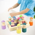 thumbnail image 4 of 12 Uds., Juguete clásico de muñeca con clavija, Mini muñeca de , juguetes Montessori, juguetes educativos de desarrollo de , regalos para Muñeca Macaron Baoblaze juguetes para apilar arcoiris, 4 of 8
