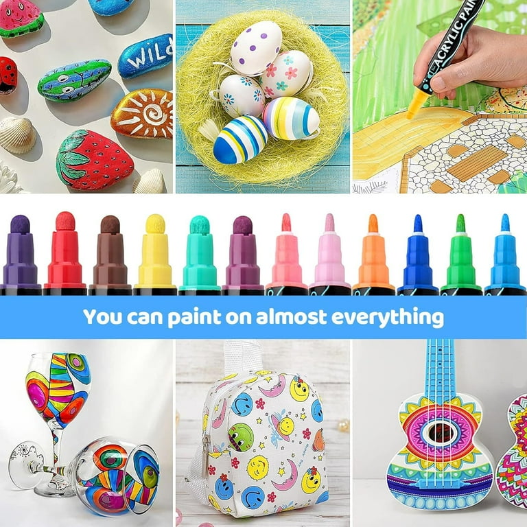 ANUNU Acrylic Paint Markers, 60 Colors Dual Tip photo 5