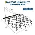 thumbnail image 4 of Rust-Resistant Heavy Duty Drag Harrow 5x4.5 Ft with4 Ft Chain, 3/8 Inch Tines for ATV, UTVs, Lawn Tractors Leveling, Grading, Pastures, Breaking Up Soil,Black, 4 of 7