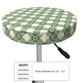 thumbnail image 2 of Uemuo Daisy Plaid Green Pattern Round Bar Stool Seat Covers Washable Stool Cushion Slipcover Elastic Bar Chair Covers-14 inch, 2 of 7