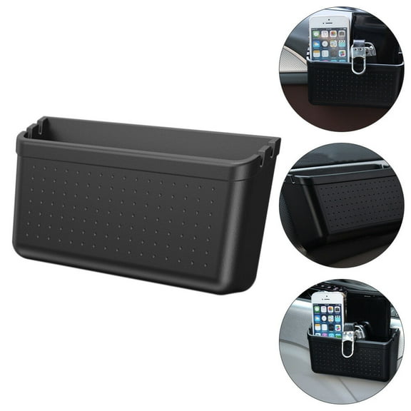 EXHUMKY Black Car Organizer with Self-Adhesive Design, Multi-Pocket Storage for Vehicle Interior, Easy Installation and