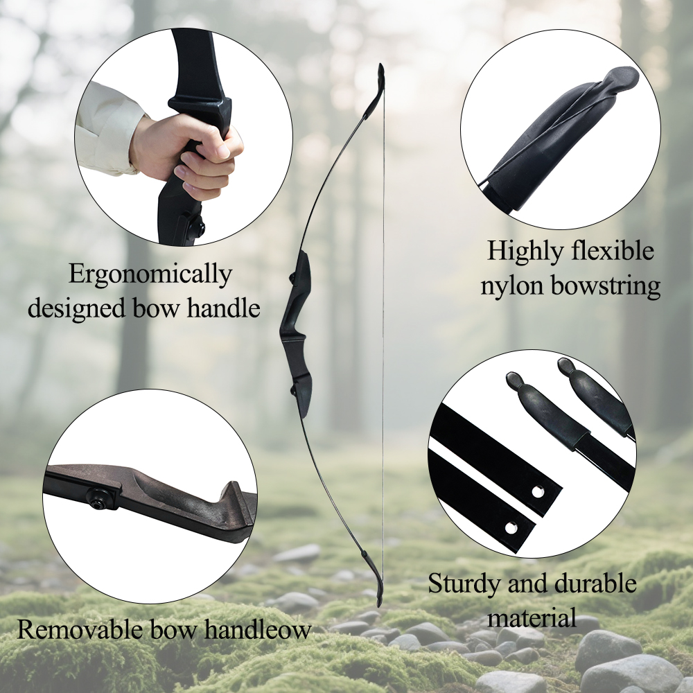 Piaoyu 40 LB Left-handed and Right-handed Backyard Outdoor Shooting Practice Recurve Bow, Suitable for Adults, Beginners, and Teenagers