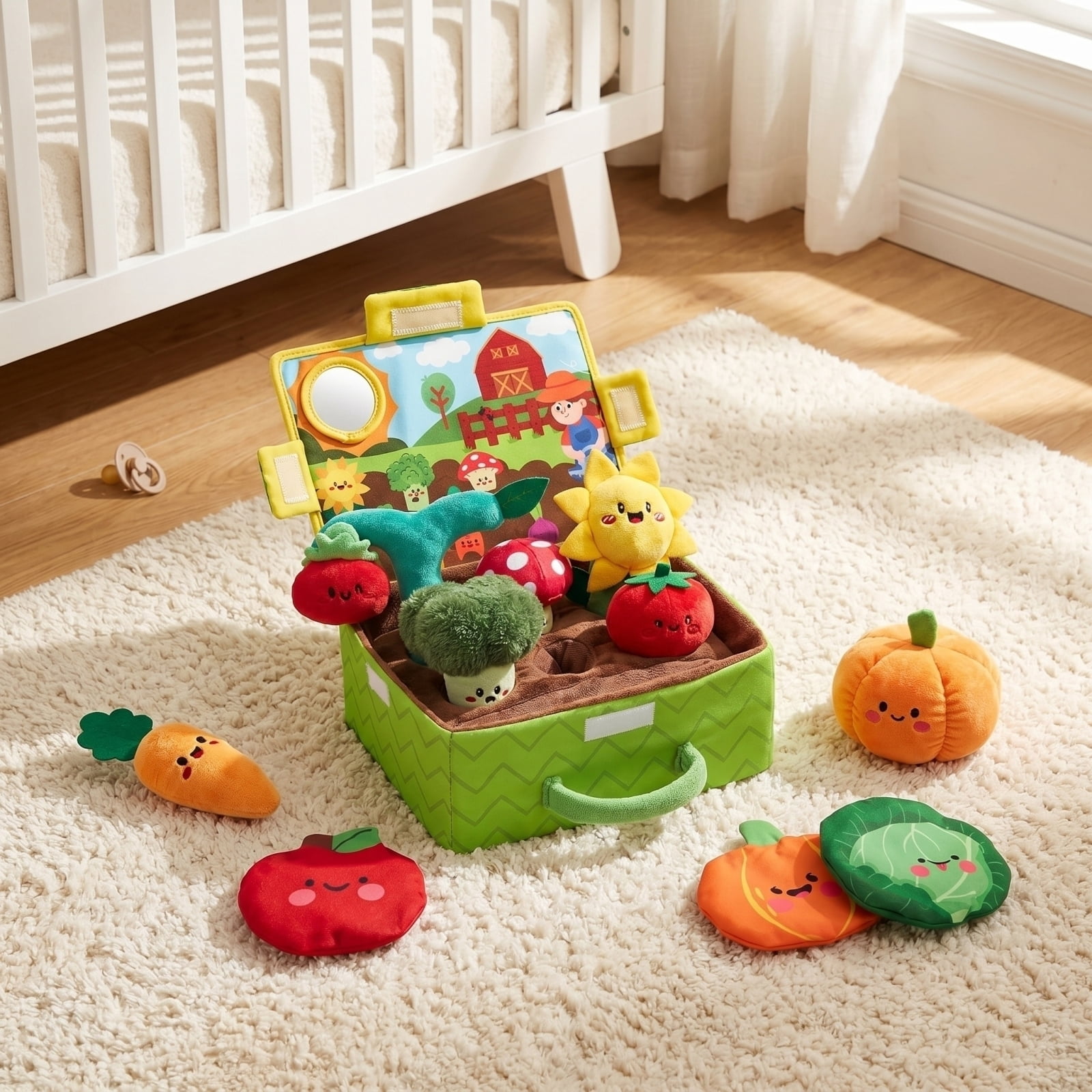 Baby Toys 6-12 Months - Fruits Garden Plant Plush, Kid Sensory Kitchen Playset Early Educational Gift for 1 2 3 Year Infant Boy Girl