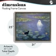thumbnail image 3 of Water Lilies with Ghost & Kitty Brown Framed Floater Canvas Wall Art, design by Arlington Prints, 3 of 10