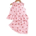 thumbnail image 3 of XINXIAOO Kids Summer Outfits for Girls 2 Piece Sleeveless T-Shirt Tops Elastic Waist Shorts Casual Daily Wear Girls Clothes Size 4-5 Years, 3 of 9