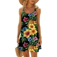 thumbnail image 2 of VBTAPA Summer Dresses for Women Floral Beach Sun Dress Novelty 3D Printed Sleeveless Mini Dresses Multicolor M, 2 of 7