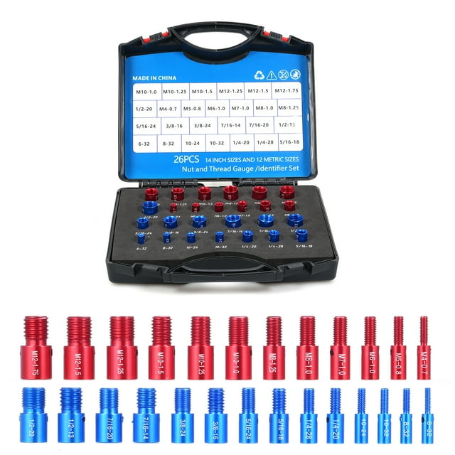 Thread Checker,Identifier Box Suitable 14 Inch 12 Male/female 14 Inch And Bolt Checker Or 26pcs Male/female 14 And Identifier Box Bolt And Identifier 12 Bolt And Checker 26pcs Male/female