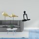 thumbnail image 2 of Figuras de pájaros pensadores de madera abstractas modernas, esculturas, adornos decorativos para escritorio, dormitorio, entrada, mesa, armario, esta, 2 of 8