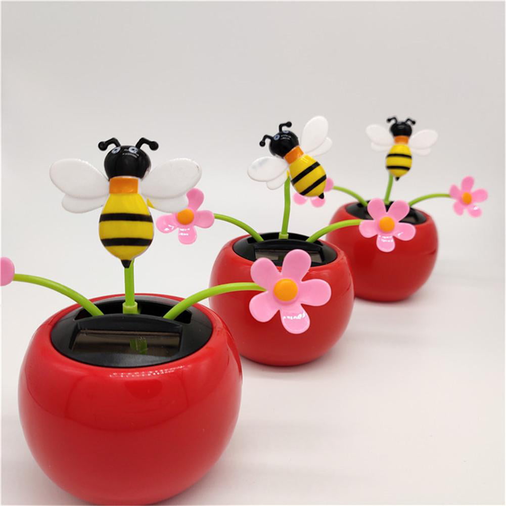 Solar Powered Ladybug and Bee Insect Model Toy Car Dashboard Home Decor MagiDeal Pack of 2 Swing Plant Doll Toy for Kids Toddles 