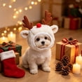 thumbnail image 6 of Fegute Christmas Pet Hat Holiday Accessory for Small Medium Dogs Cats Reindeer Antlers Santa Design Comfortable Wear Adjustable Size Photoshoot Decor, 6 of 6