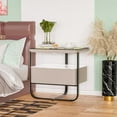 thumbnail image 3 of FINE MAKER Hollow Design Smart Bedside Table, Multifunctional 20 x 20 x 16 Inch Nightstand, 3 of 11