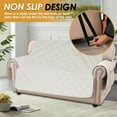 thumbnail image 4 of Dznils Reversible Loveseat Sofa Cover Furniture Protector Slipcover with Side Pockets, Beige, 4 of 11