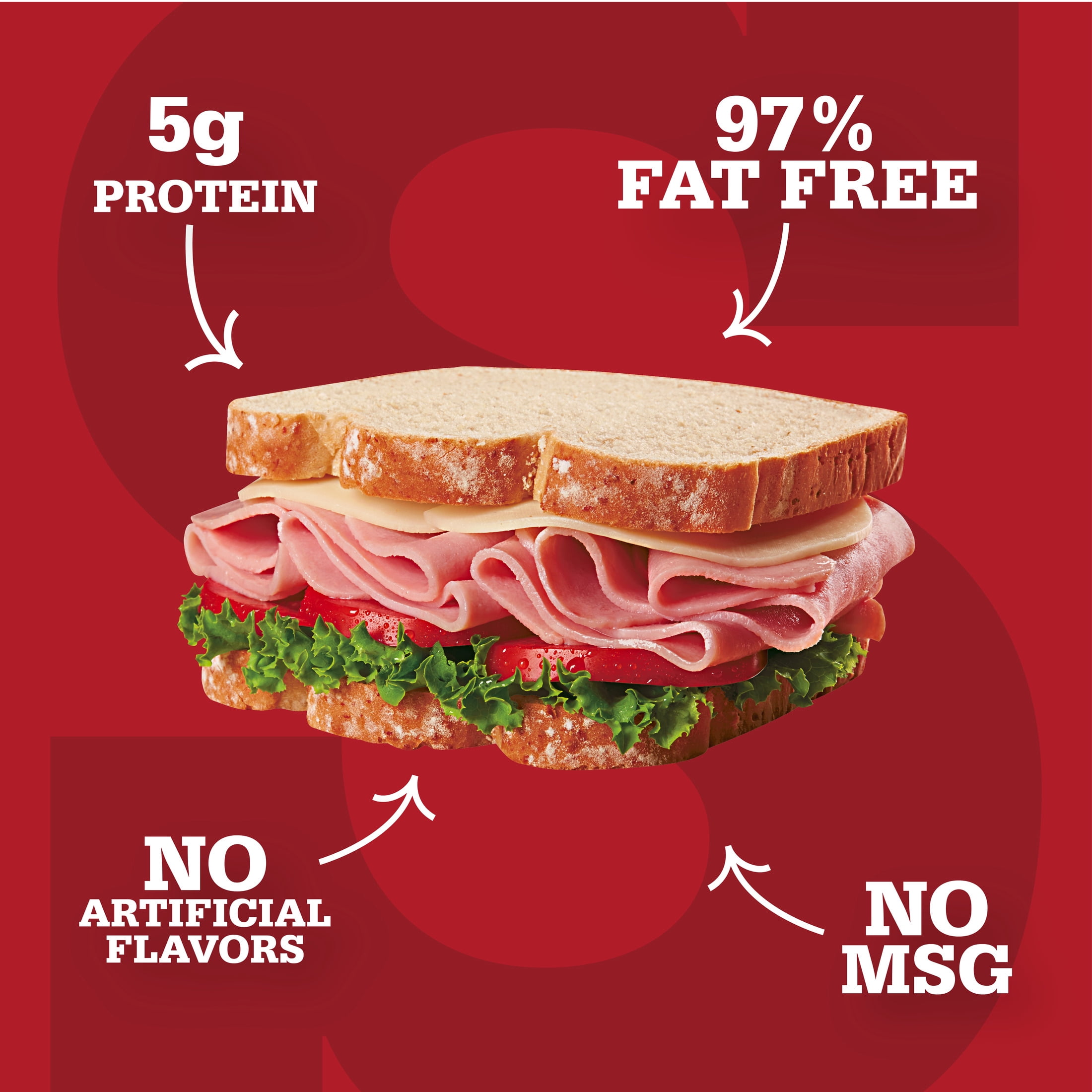 Bar-S Deli Style Smoked Ham Sliced Lunch Meat, 1 lb