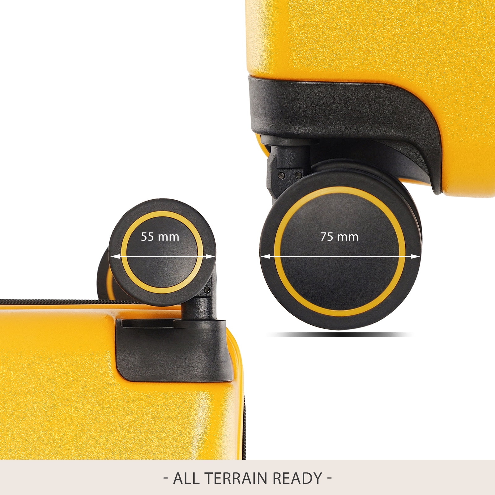 VERAGE Freeland Carry On Luggage with X-Large Spinner Wheels, Expandable Hardside Travel Suitcase, TSA Approved (20-Inch, Yellow)