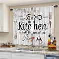 thumbnail image 4 of Kitchen Curtains Rustic Farmhouse 55x39 Inch Rod Pocket Country Short Small Barn Fork and Spoon Wooden Wood Plank Board Vintage Printed Cafe Window Curtains Drapes Treatment Fabric 2 Panels, 4 of 5