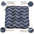 thumbnail image 5 of Classic Accessories Water-Resistant 19 x 19 x 5 Inch Square Patio Seat Cushion, Navy Chevron, 2-Pack, 5 of 9