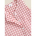 thumbnail image 7 of Suealasg Toddler Baby Girls 2 Piece Summer Outfits Clothes 1T 2T 3T 4T 5T Little Girls Plaid Print Button Tank Tops and Wide Leg Pants Set, 7 of 7