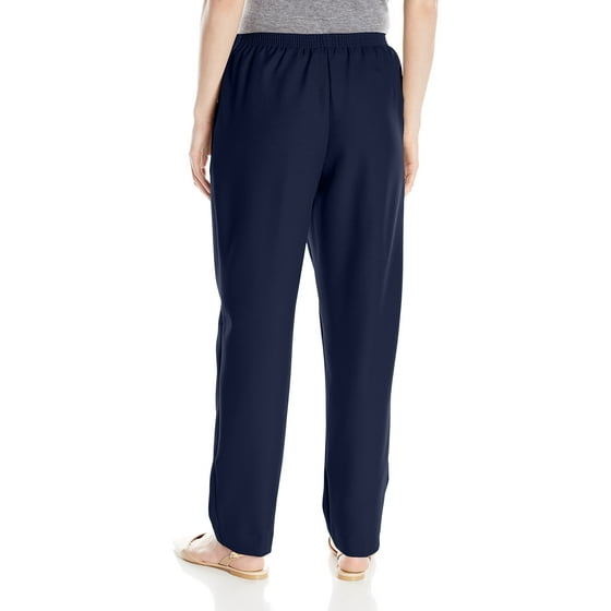 Alfred Dunner - Alfred Dunner Petites' Pull-on Flat-Front Pants Navy 6P ...