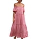 thumbnail image 1 of Moda mujer vestidos verano casual manga corta vacaciones playa bolsillos vestido largo Fridja  nalpqowj28556, 1 of 6