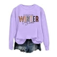 thumbnail image 3 of Women's Trendy Pullover Hoodie Letter Print Round Neck Top For Fall & Winter Lined Hoodie Women Distressed Plain Sweatshirt Cute Long Sleeve Top Blank Sweatshirts Butter Hoodies Women Light Pullover, 3 of 3