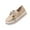 Beige, variant on Women's Casual Versatile Sweet And Cool Ethnic Style Beaded Lace-Up Summer And Fall Style Comfortable Trendy Thick-Soled Flat Shoes Brown Size 9